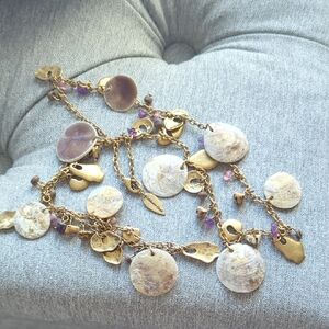 Coldwater Creek Shell and Amathyst 30 Inch Necklace